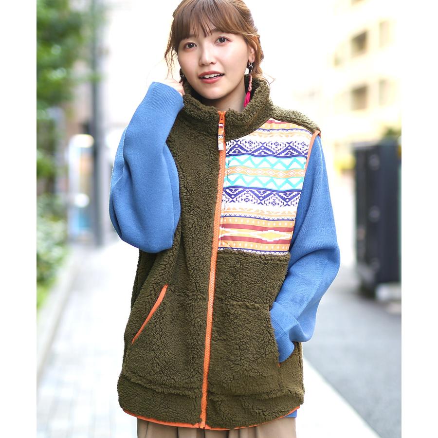 チチカカ（TITICACA） ボアベスト 幾何学柄 M L カジュアル アウトドア