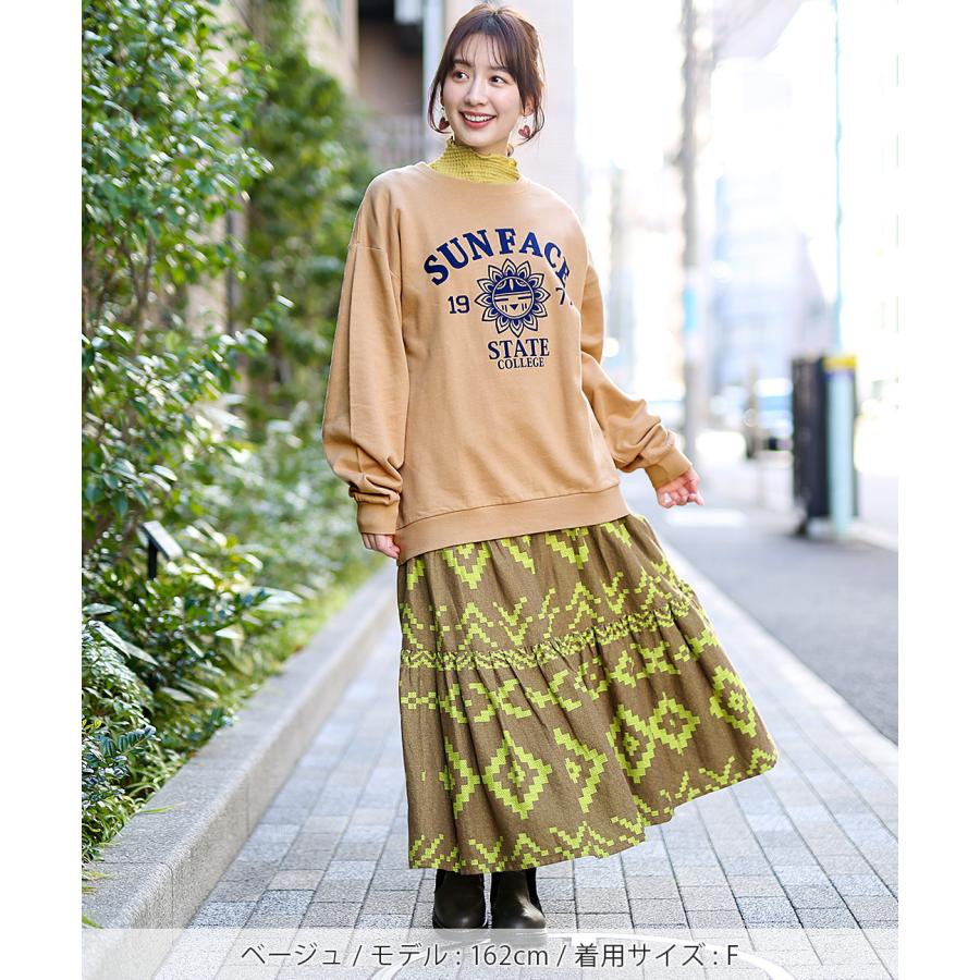 チチカカ（TITICACA） サンフェイスロゴプリントプルオーバー ／ 裏毛