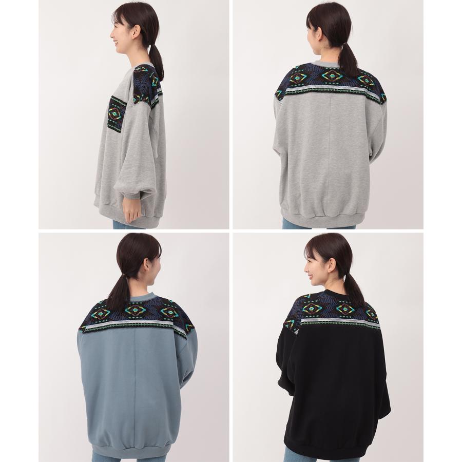 トップス / スウェット / リメイク / ネイビー / ラベンダー SOUTH2 WEST8〉刺繍で魅せるブランド哲学。コンフィーな春の新作