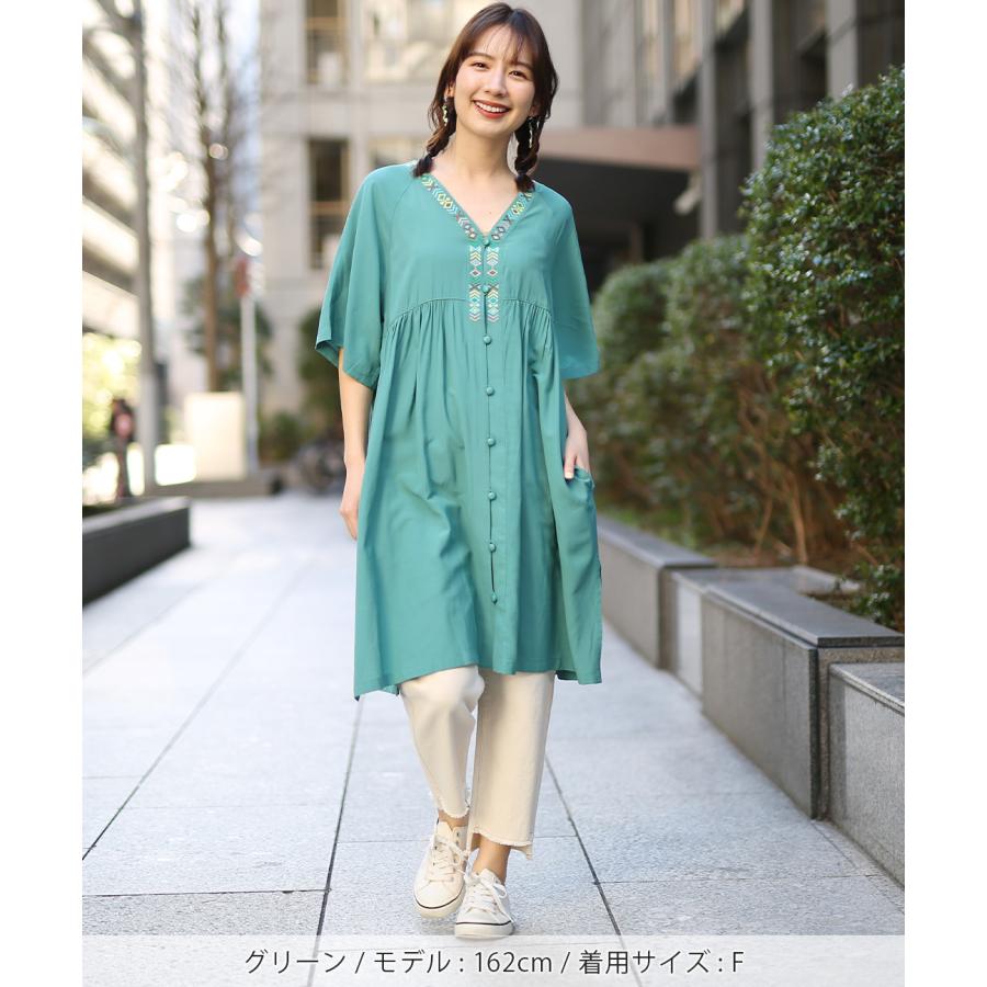 リネン 紫色 Vネック 五分袖 チュニック　中川政七商店街好きにも リネン 紫色 Vネック 五分袖 チュニック 中川政七商店街好きにも