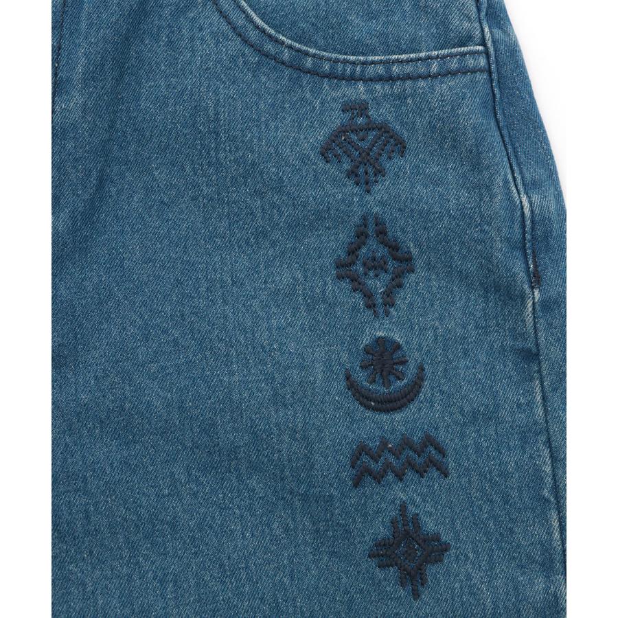 チチカカ シンボル刺繍デニムパンツ ／ ワイド ジーンズ