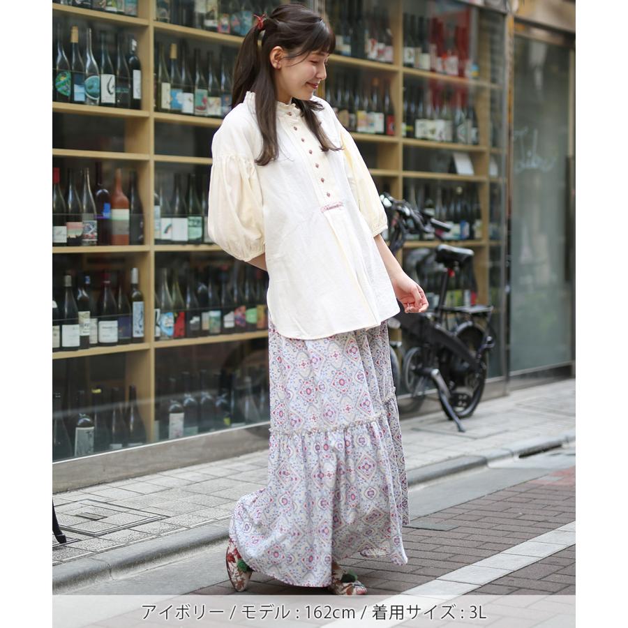 チチカカ（TITICACA） タイルプリントティアードスカート(大きいサイズ