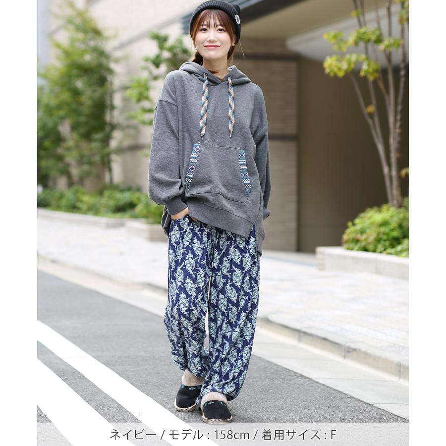 チプカとプクチカ　動物柄ネイビーのパンツ 楽天市場】ベロアクレープアソートプリントパンツ ／ ワイド