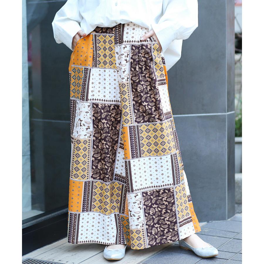 チチカカ（TITICACA） パッチワークプリントワイドパンツ