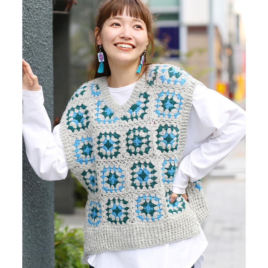 チチカカ（TITICACA） ハンドクロシェベスト ／ ベスト レディース 秋