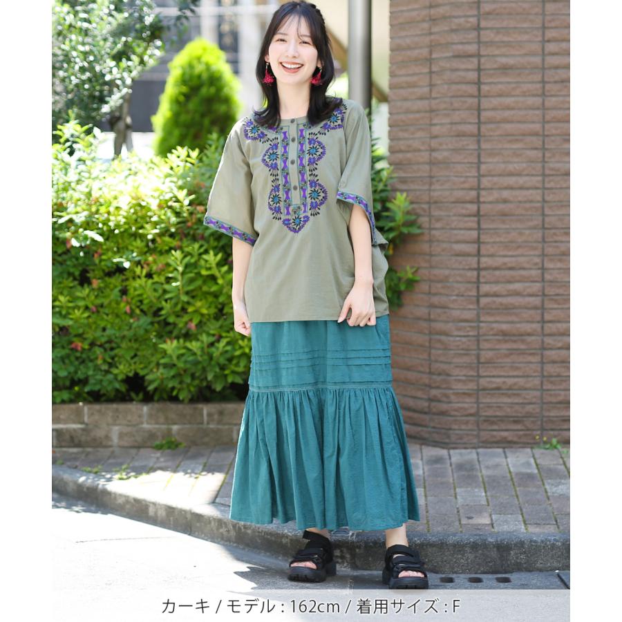 チチカカ ジオメトリックフラワー刺繍プルオーバー / ブラウス チチカカ ジオメトリックフラワー刺繍プルオーバー / ブラウス