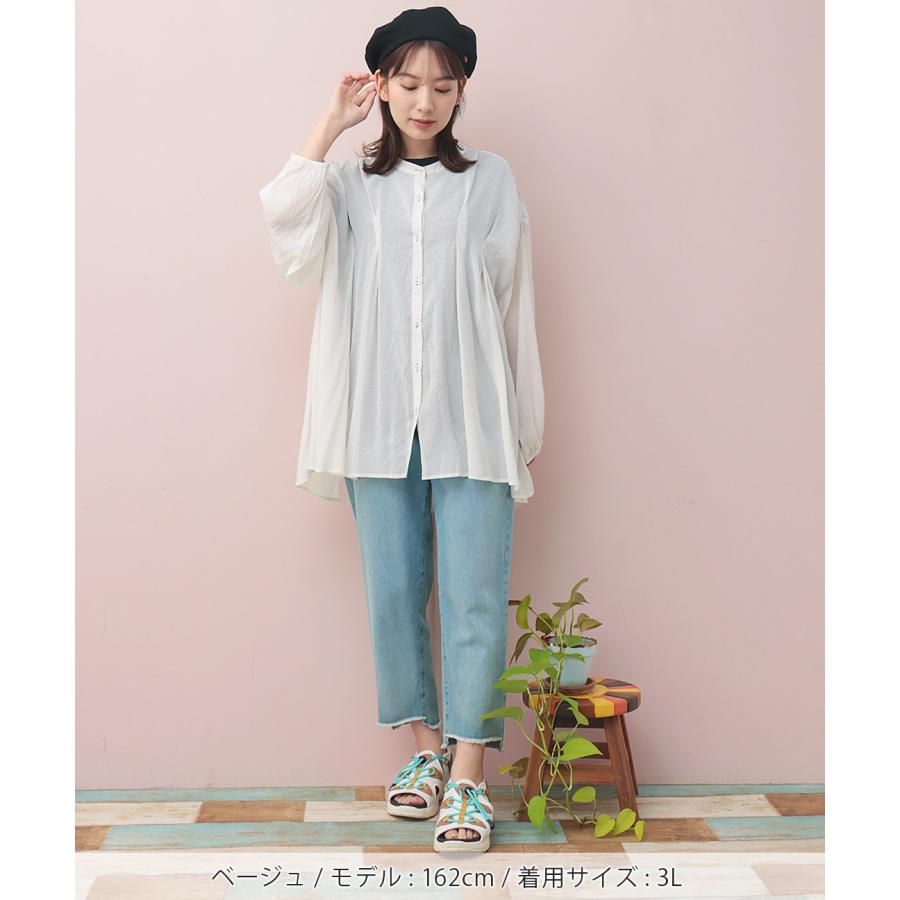 チチカカ タックチュニックブラウス(大きいサイズ) / シャツ チチカカ タックチュニックブラウス(大きいサイズ) / シャツ