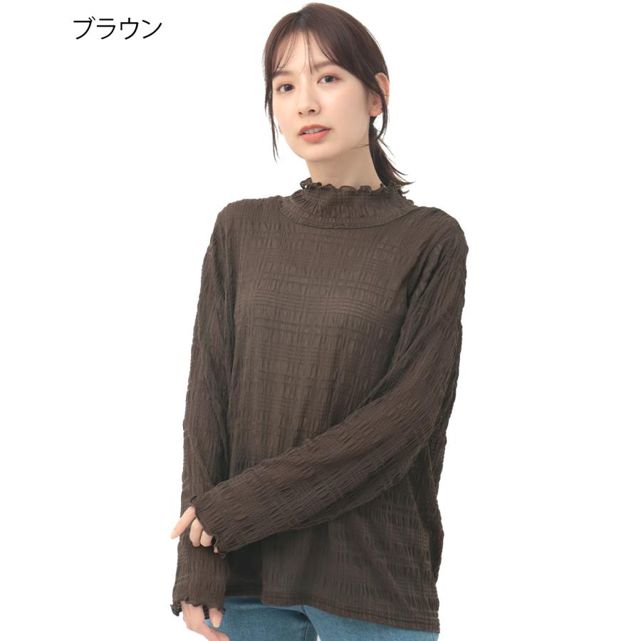 チチカカ（TITICACA） シアーハイネックTシャツ(大きいサイズ
