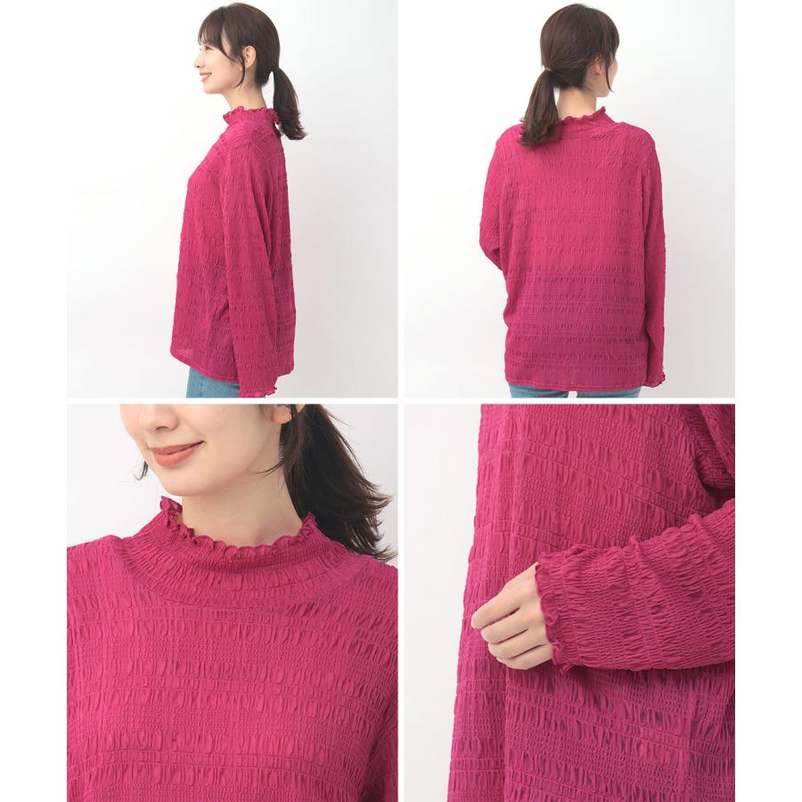 チチカカ（TITICACA） シアーハイネックTシャツ(大きいサイズ