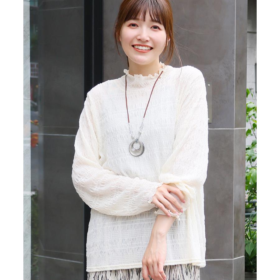 チチカカ（TITICACA） シアーハイネックTシャツ(大きいサイズ