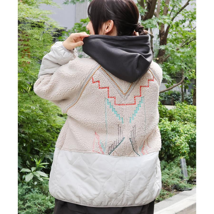 チチカカ ボアキルトチマヨコンビ刺繍ジャケット / レディース チチカカ ボアキルトチマヨコンビ刺繍ジャケット / レディース