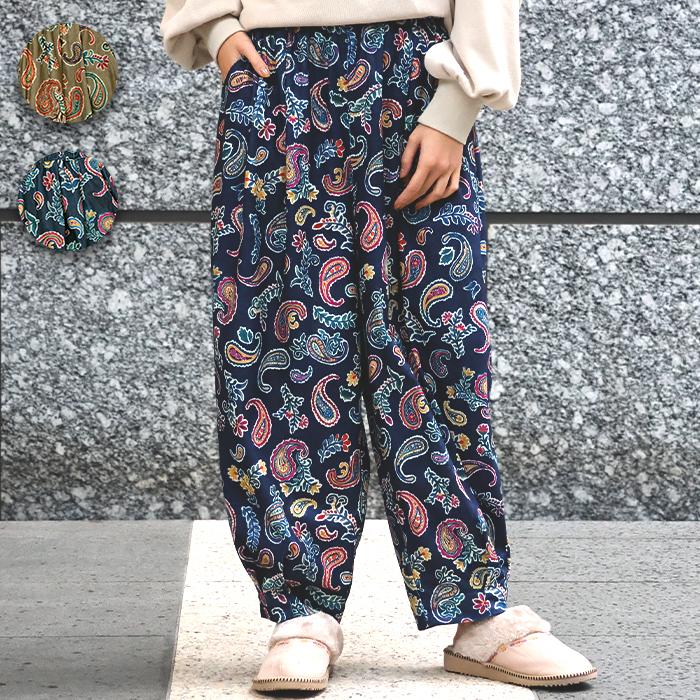 チチカカ（TITICACA） ペイズリープリントエッグタックパンツ