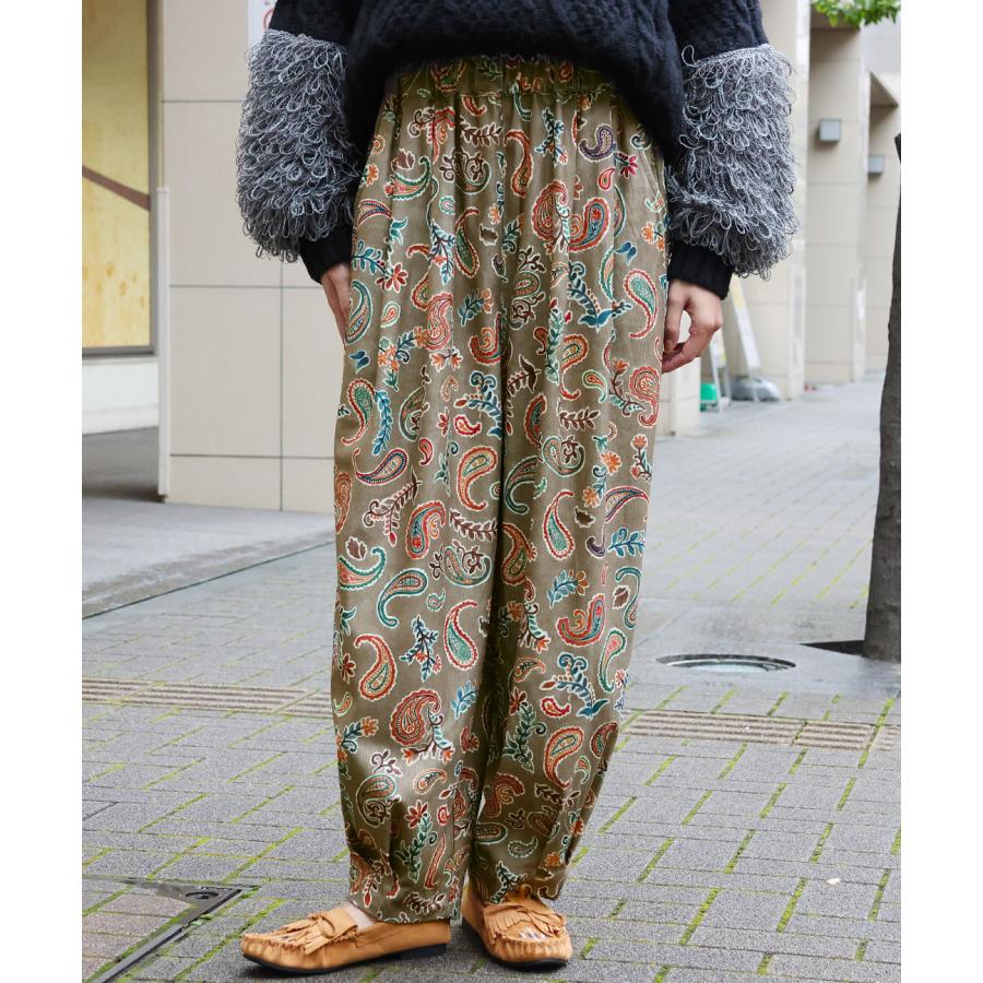 チチカカ（TITICACA） ペイズリープリントエッグタックパンツ