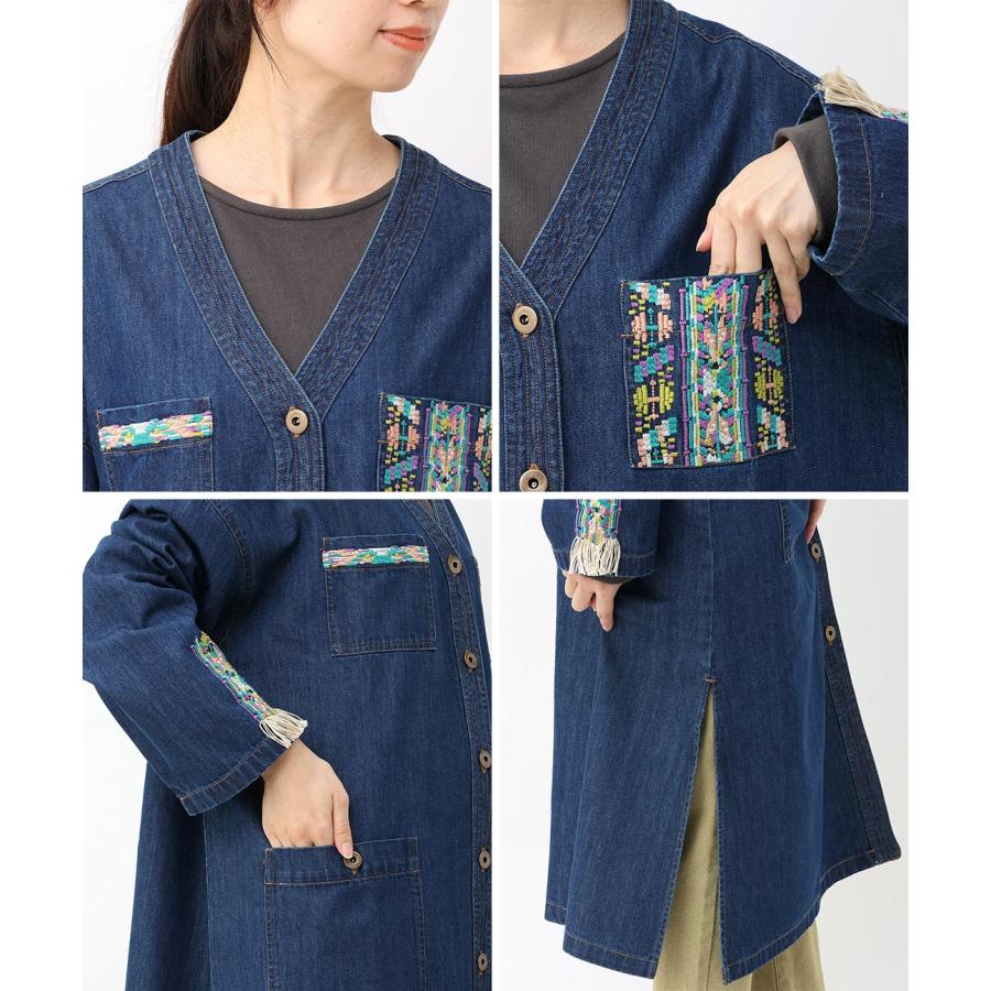 チチカカ（TITICACA） Rico メヒコデニム刺繍ロングジャケット