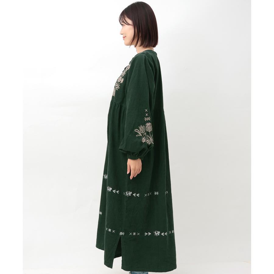 チチカカ Rico メヒコフラワー刺繍コーデュロイワンピース