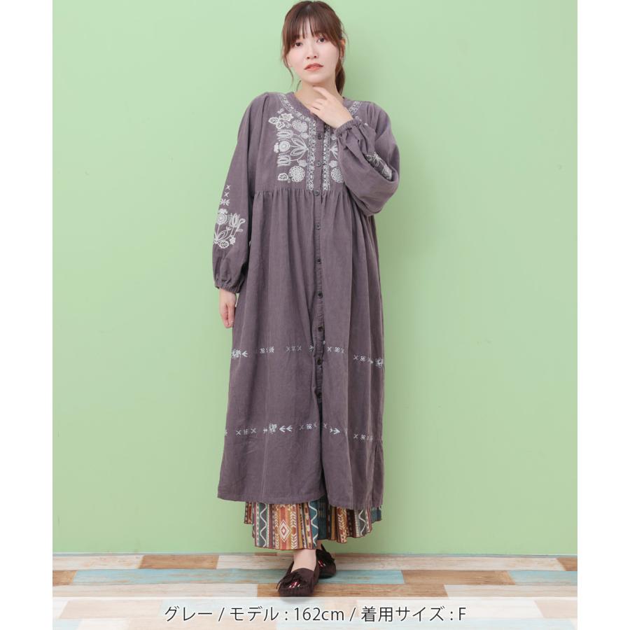 チチカカ（TITICACA） Rico メヒコフラワー刺繍コーデュロイワンピース