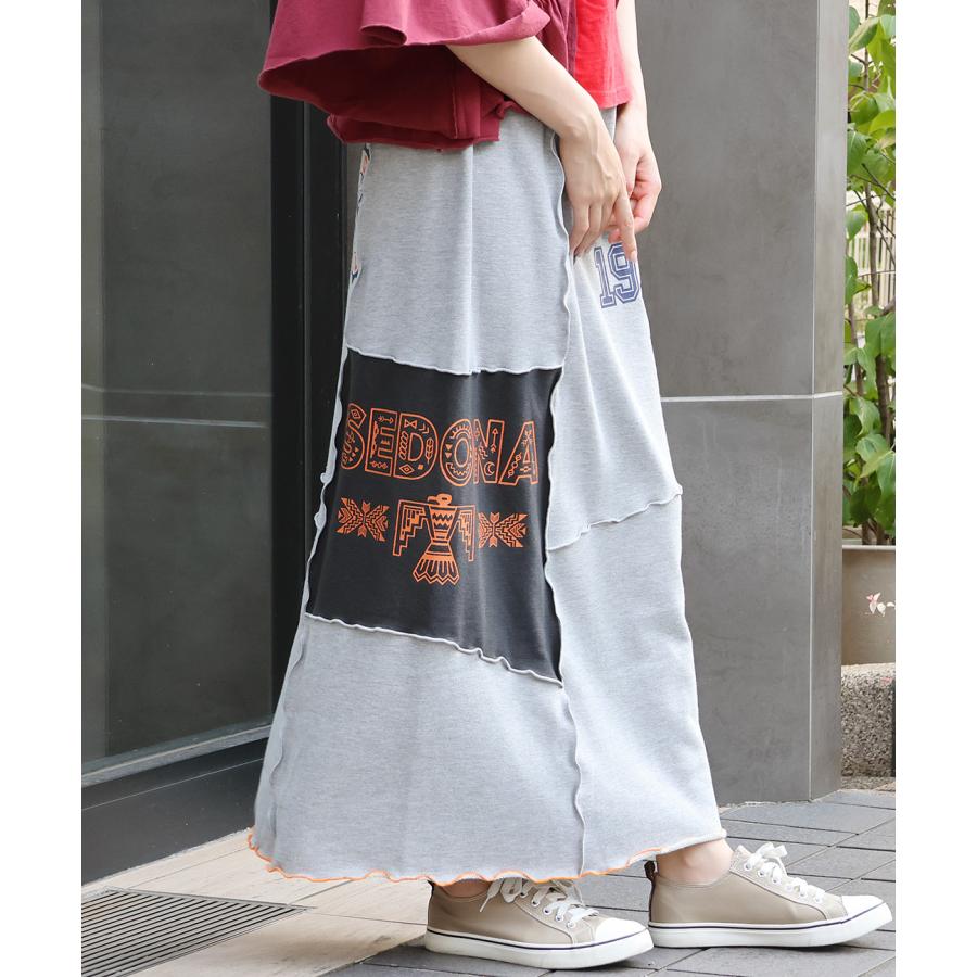 チチカカ（TITICACA） リメイク風プリントスウェットスカート