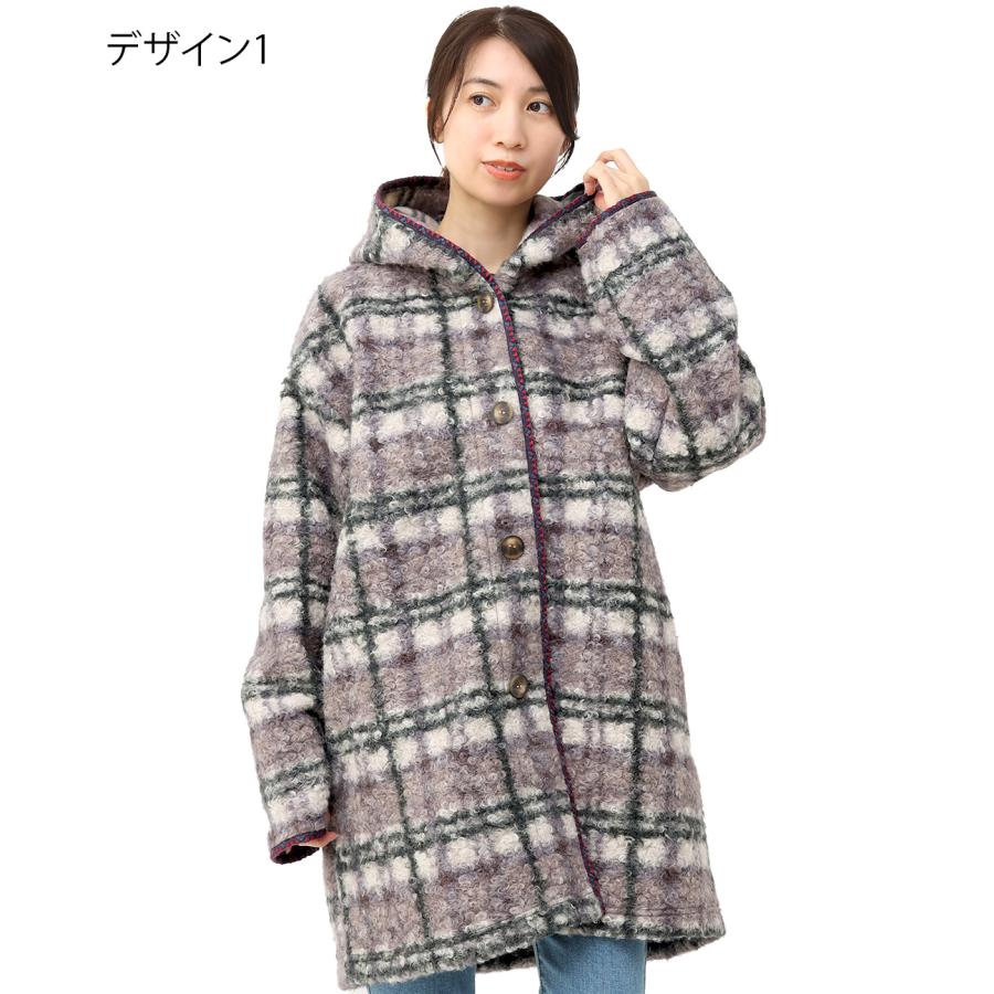 PINORE ピノーレ フード付き 異素材バイカラーコート 羽織 サイズ38 PINORE ピノーレ フード付き 異素材バイカラーコート 羽織 サイズ38