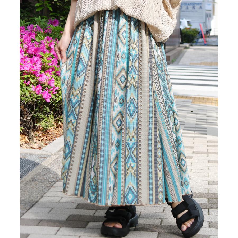 チチカカ（TITICACA） ファブリックプリントジャージースカート