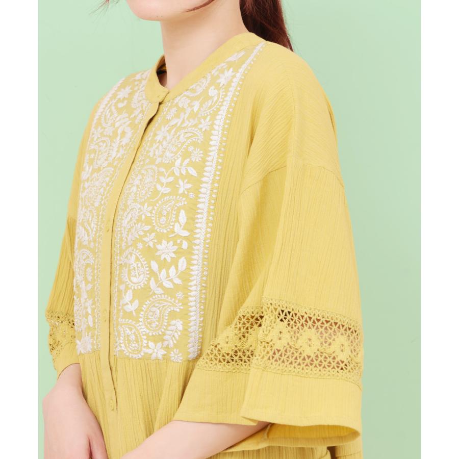 チチカカ Rico クレープペイズリー刺繍ワンピース ／ ロング