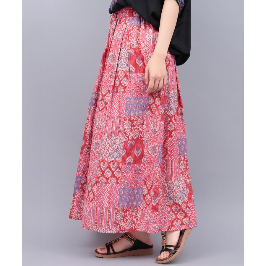 チチカカ（TITICACA） サシコ風パッチプリントスカート ／ ロング