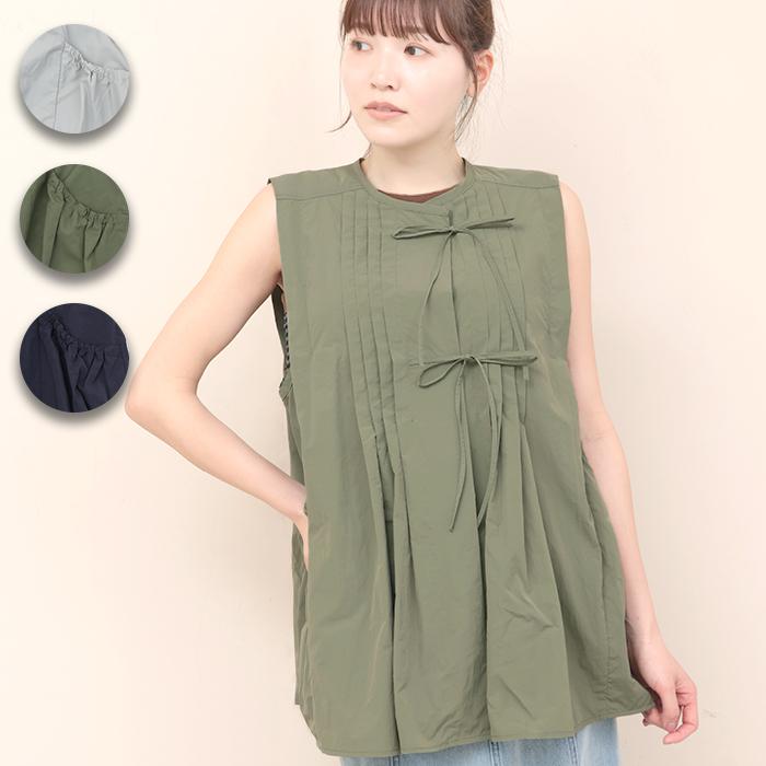 チチカカ（TITICACA） タックノースリーブブラウス ／ ベスト シャツ