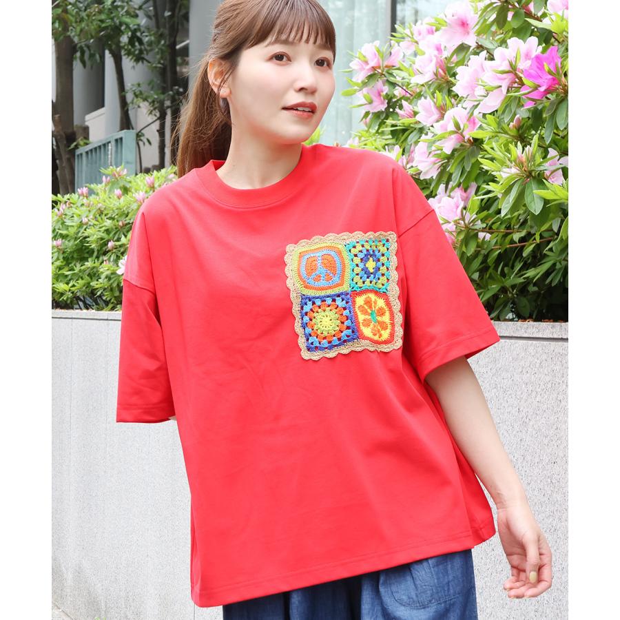 チチカカ（TITICACA） カラフルクロシェポケットTシャツ ／ Tシャツ