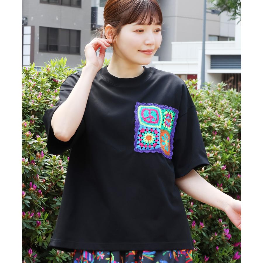 チチカカ（TITICACA） カラフルクロシェポケットTシャツ ／ Tシャツ