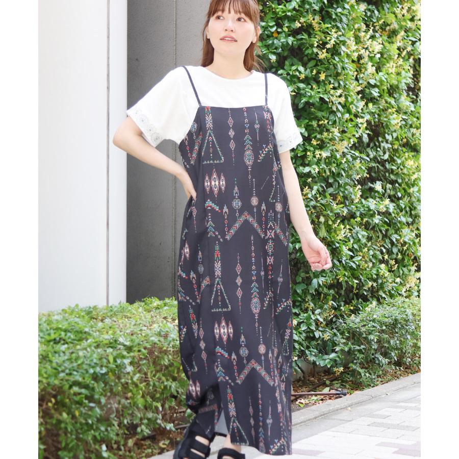 ワンピース浴衣3点セット ／ 浴衣 セパレート 3点セット ワンピース 浴衣 レディース キャミソール 簡単着付け 2WAY 洗える 帯付き 幾何学柄 春 夏_8