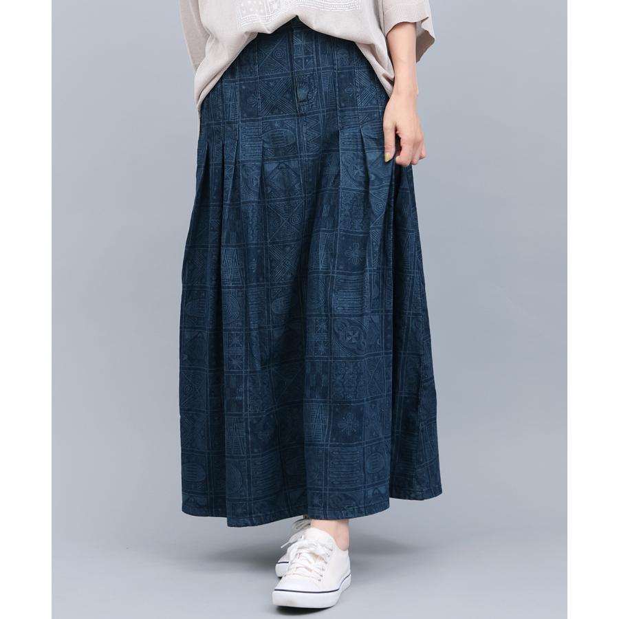 チチカカ アディレプリントデニムスカート ／ ロングスカート