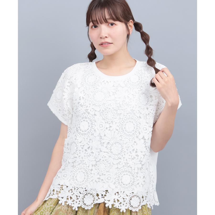 チチカカ（TITICACA） フラワーレース切替プルオーバー ／ Tシャツ 異