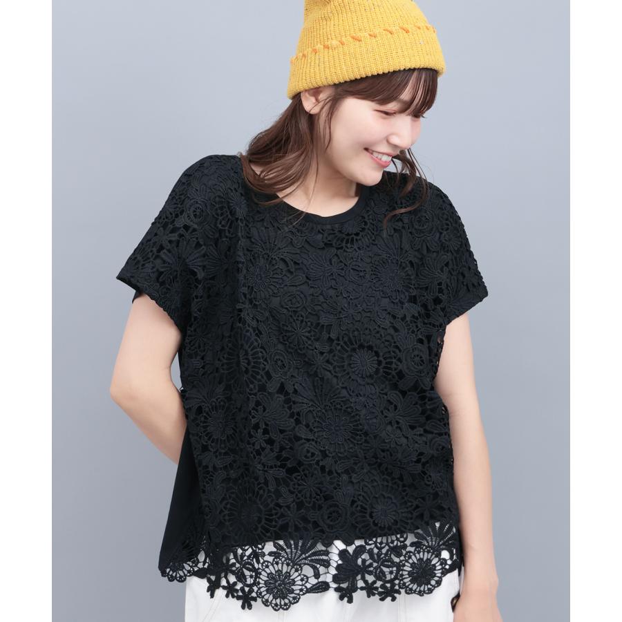 チチカカ（TITICACA） フラワーレース切替プルオーバー ／ Tシャツ 異