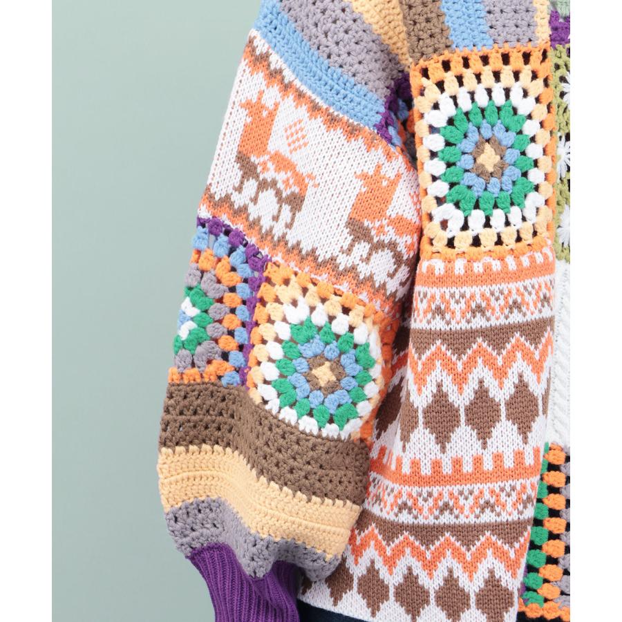 チチカカ（TITICACA） Rico パッチクロシェニットプルオーバー