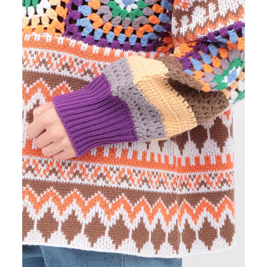 チチカカ（TITICACA） Rico パッチクロシェニットプルオーバー
