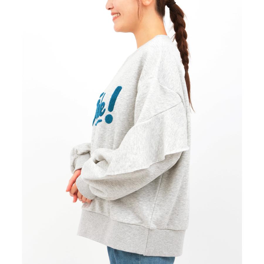 はな様リクエスト　2点　フレンチロゴ刺繍スウェット　ラッフルネックプル チチカカ（TITICACA） Orale! ラッフルスリーブロゴ刺繍 プルオーバー