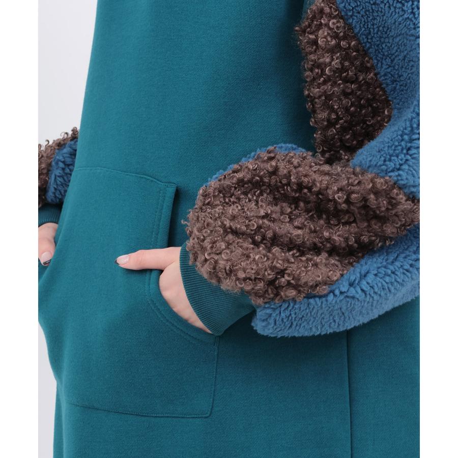 チチカカ（TITICACA） 裏起毛×ボアスリーブフードワンピース
