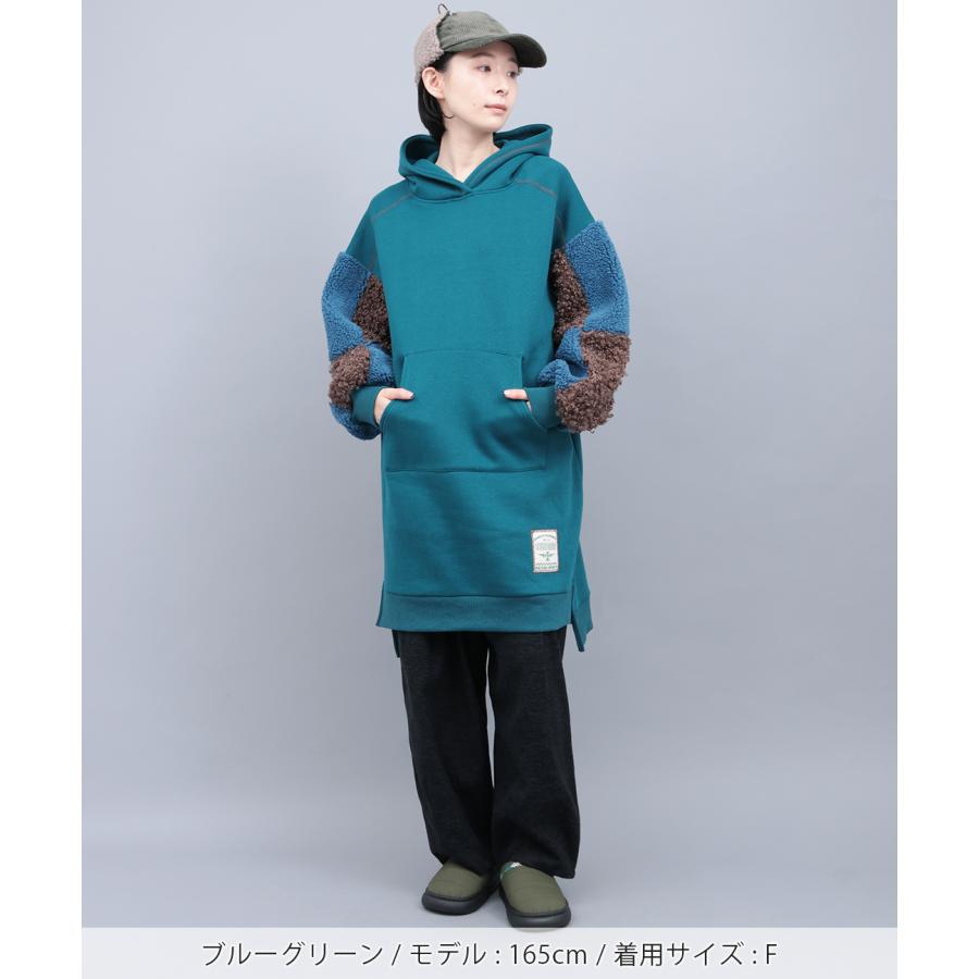 チチカカ（TITICACA） 裏起毛×ボアスリーブフードワンピース