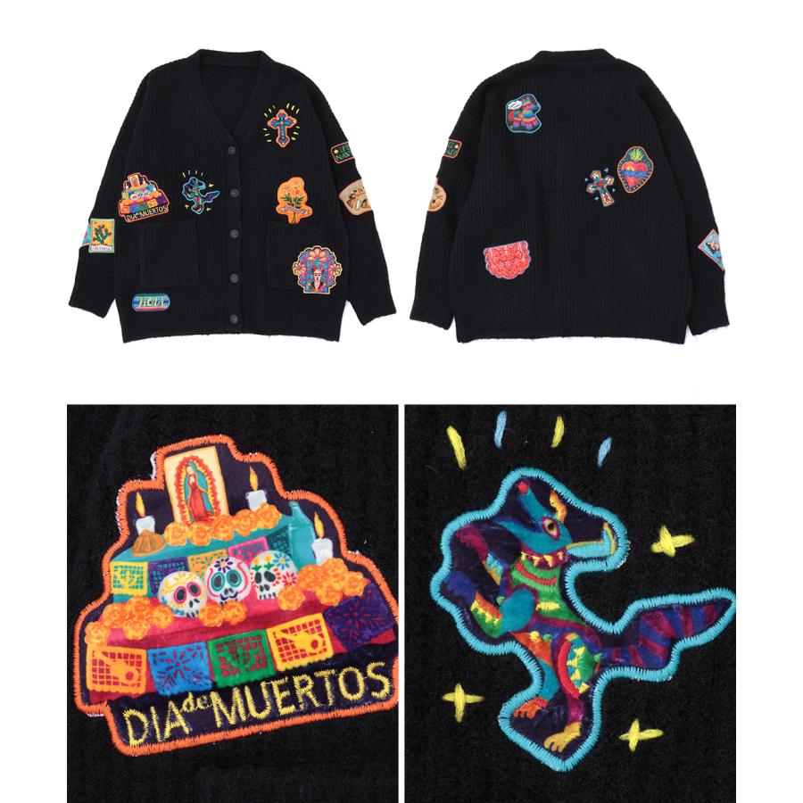 チチカカ（TITICACA） Rico メヒコアップリケ刺繍カーディガン 