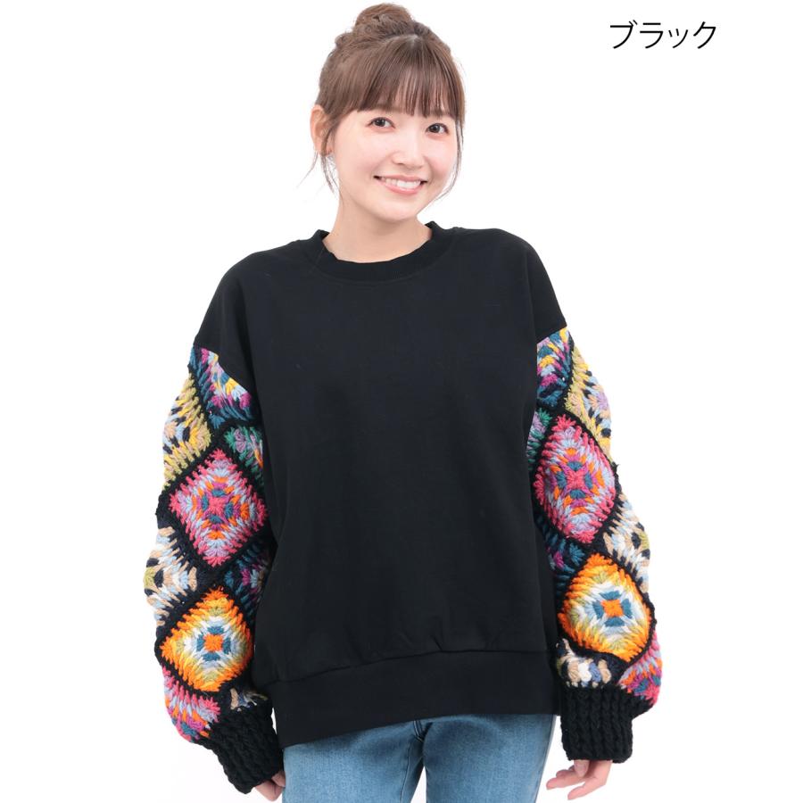 チチカカ（TITICACA） Rico スウェット×ハンドクロシェプルオーバー