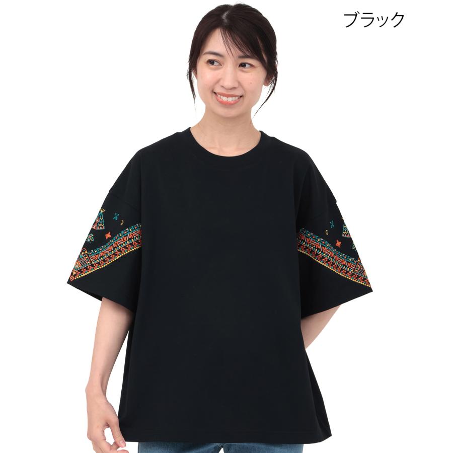 チチカカ（TITICACA） バンダナスリーブ刺繍Tシャツ ／ Tシャツ 吸水速