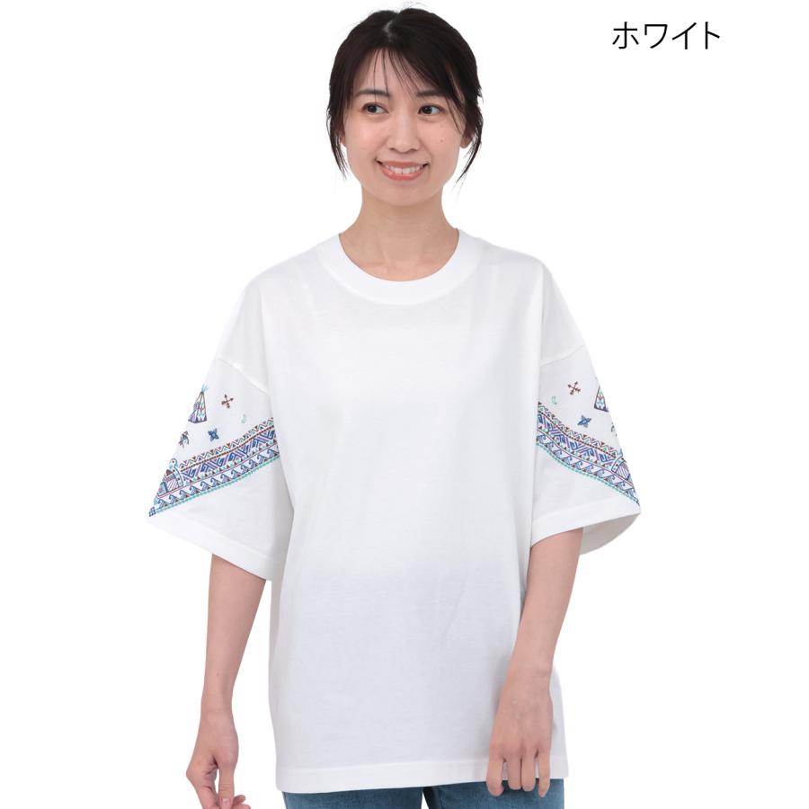 チチカカ（TITICACA） バンダナスリーブ刺繍Tシャツ ／ Tシャツ 吸水速
