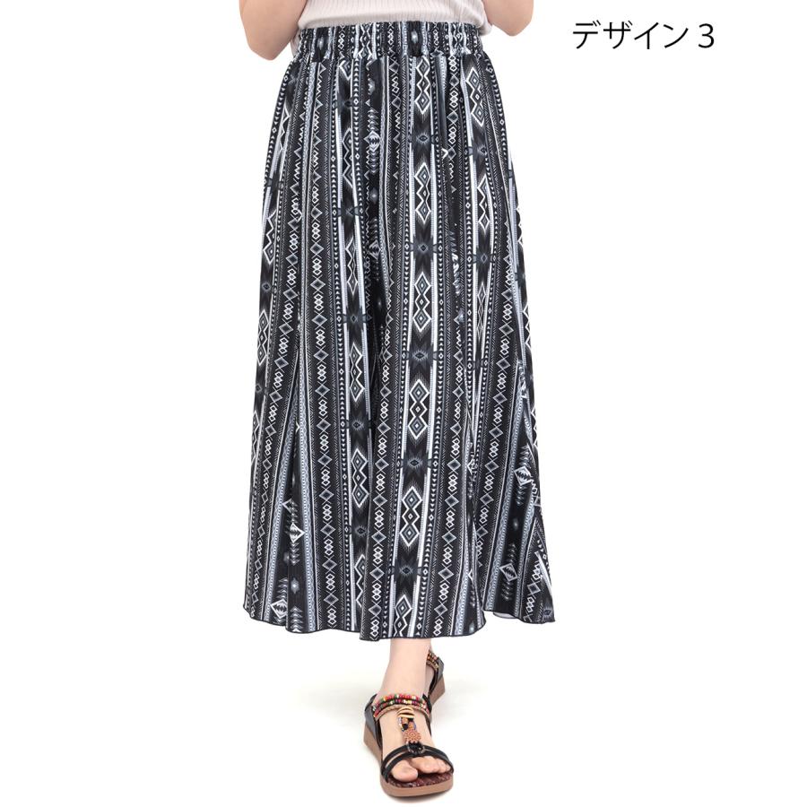 ファブリックプリントジャージースカート ／ スカート ボトムス レディース マキシ丈 2サイズ Mサイズ Lサイズ 低身長 ウエストゴム マキシスカートの画像