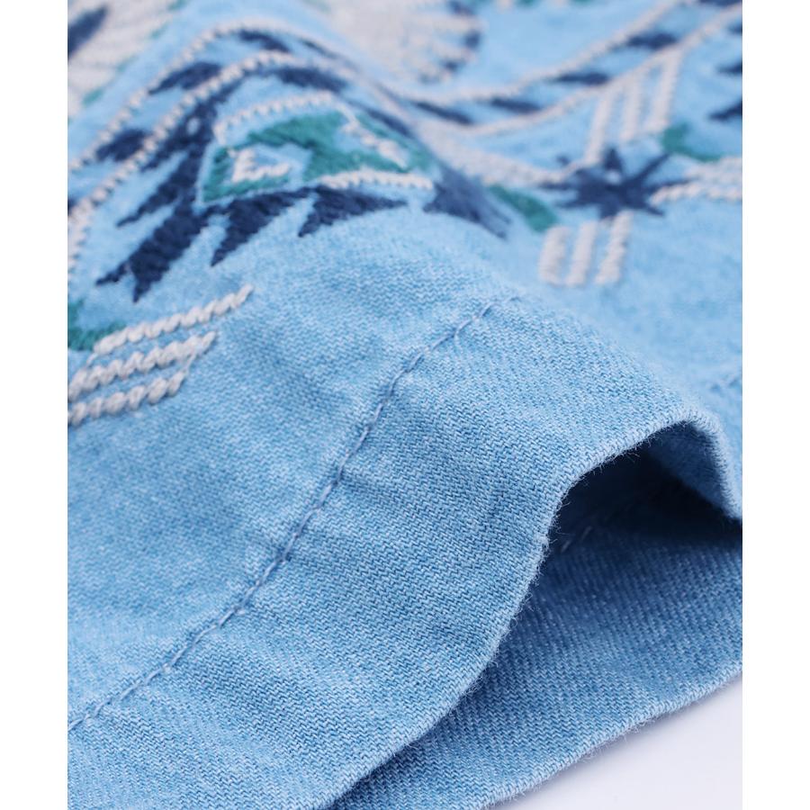 ネイティブシルバー刺繍パンツ ／ イージーパンツ バギーパンツ ロング丈 フルレングス ズボン ボトムス レディース 春 夏 刺繍 ネイティブアメリカンの画像