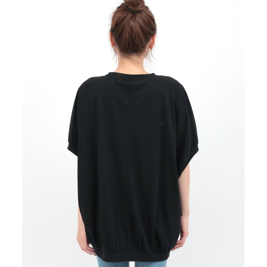 汗染み防止ドルマン刺繍プルオーバー ／ Tシャツ 接触冷感 UVカット 汗じみ防止 ドルマン プルオーバー 半袖 トップス レディース 涼しい ゆったり 体型カバーの画像