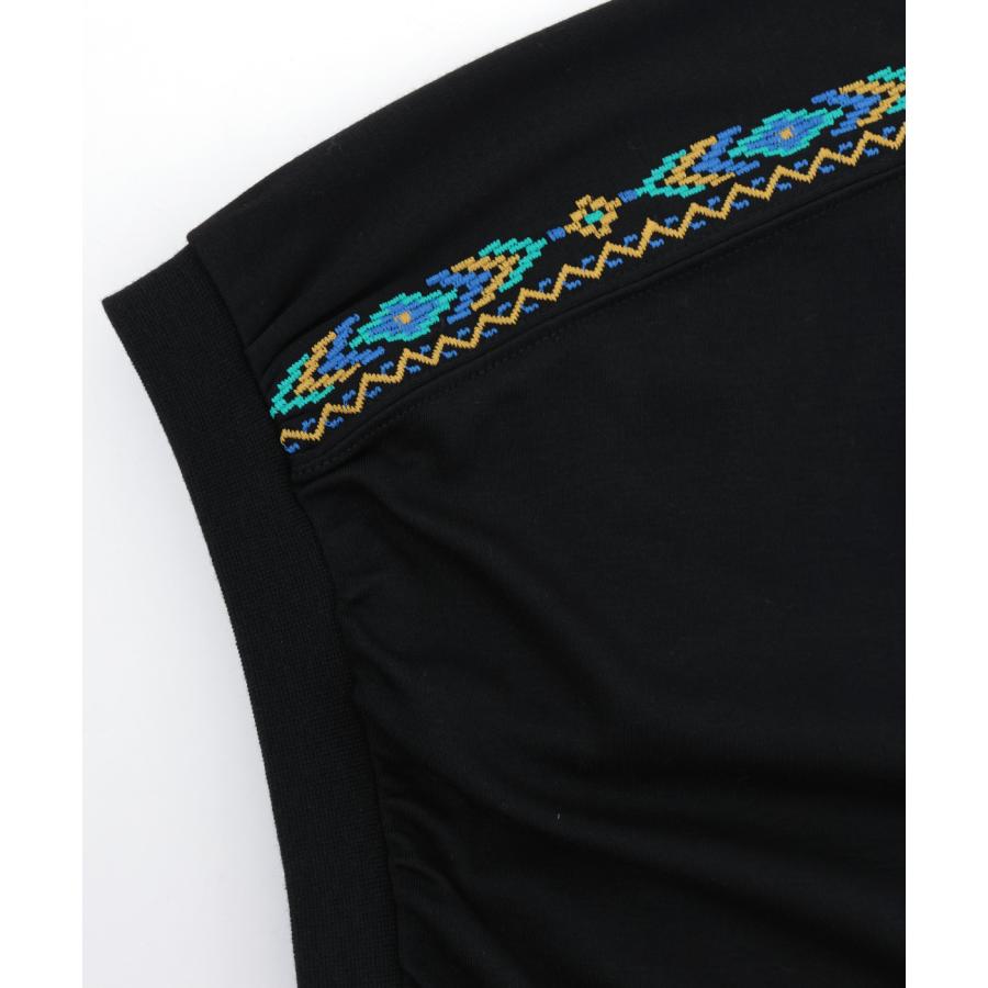 汗染み防止ドルマン刺繍プルオーバー ／ Tシャツ 接触冷感 UVカット 汗じみ防止 ドルマン プルオーバー 半袖 トップス レディース 涼しい ゆったり 体型カバーの画像