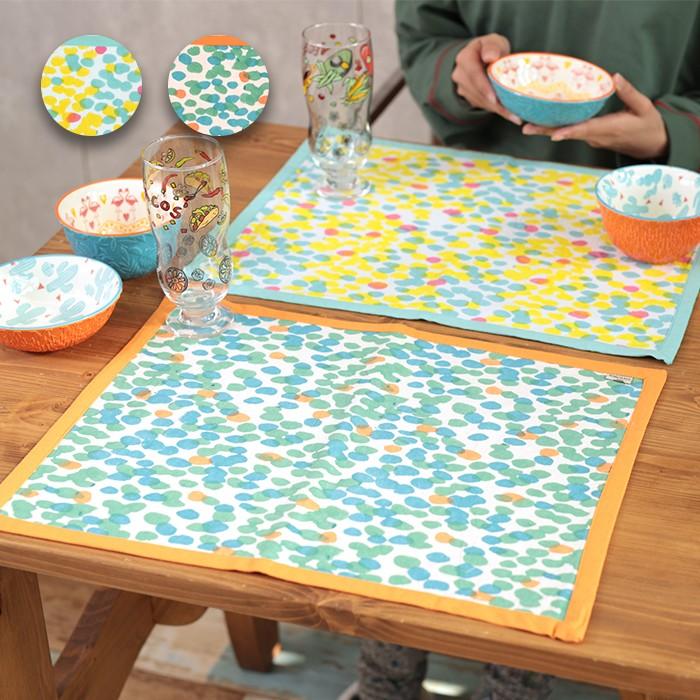 ランチョンマット ランチョン テーブルマット プレースマット おしゃれ かわいい 夏 春 キッチン ギフト 北欧 ドットブロックプリントランチョン Zisic2322 チチカカ Paypayモール店 通販 Paypayモール