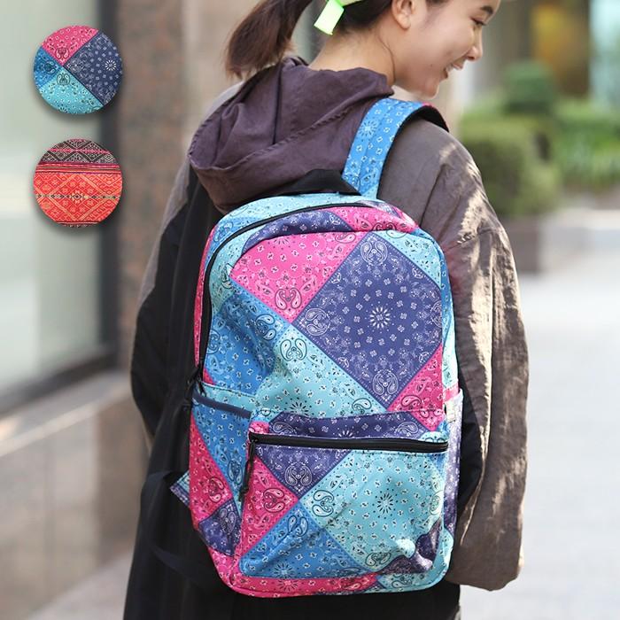 リュックサック リュック バックパック レディース メンズ 秋 冬 鞄 バッグ 総柄 収納 大容量 13l 柄 バンダナ柄 エスニックパターンリュック Ziwcbc7104 チチカカ Paypayモール店 通販 Paypayモール