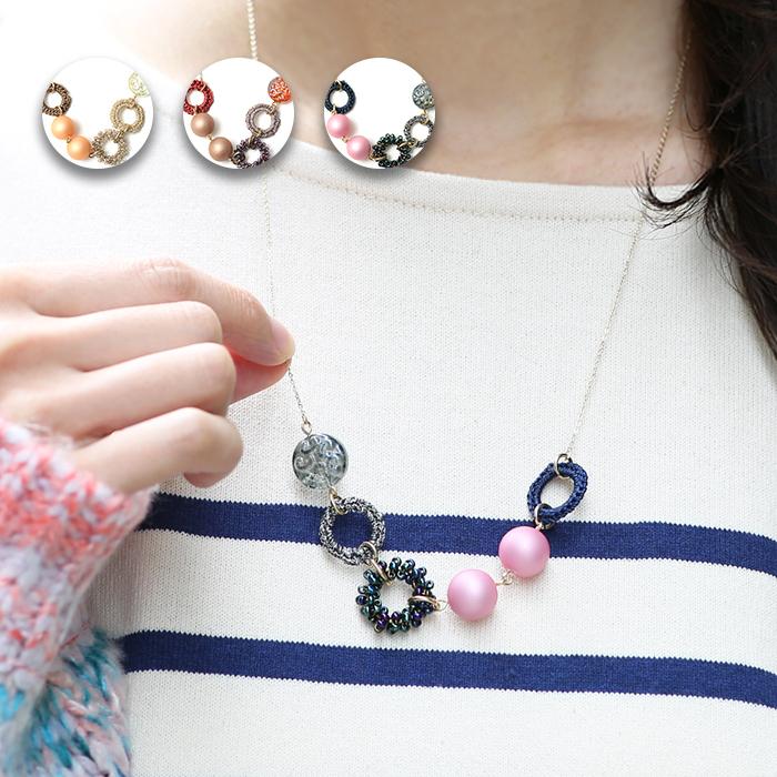 ネックレス ペンダント 首飾り アクセサリー レディース 秋 冬 おしゃれ かわいい チェーン 糸巻 マット 調節可能 カラフルパーツ ネックレス Zjwjba8622 チチカカ Paypayモール店 通販 Paypayモール