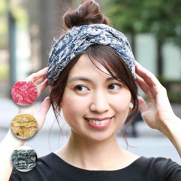 ヘアバンド ターバン ヘアアクセサリー レディース 春 夏 おしゃれ かわいい クロス 総柄 ボタニカル ペイズリー クジラ アロハカラーヘアバンド zksjcd8716｜titicaca-y