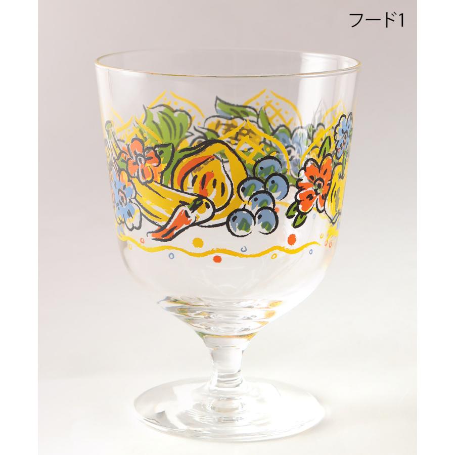 幅広type リーフモチーフ陶製グラス - 食器